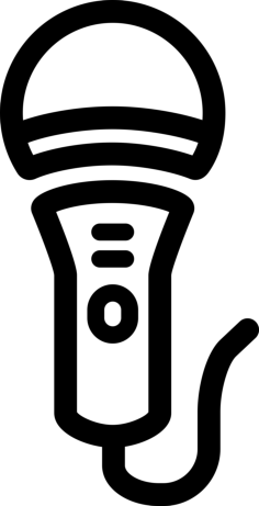 Microphone With Button And Cable Line Art Illustration Svg, Free Vectors File